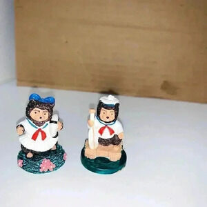 Robert Raikes Collectibles Two Miniature Nautical Sailor Beaver Figurines